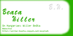 beata willer business card
